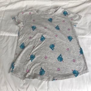 Justice dolphin unicorn T-shirt super breathable.